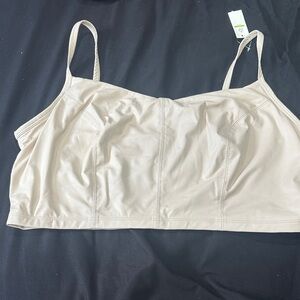 Women's Cream Leather Bralette
